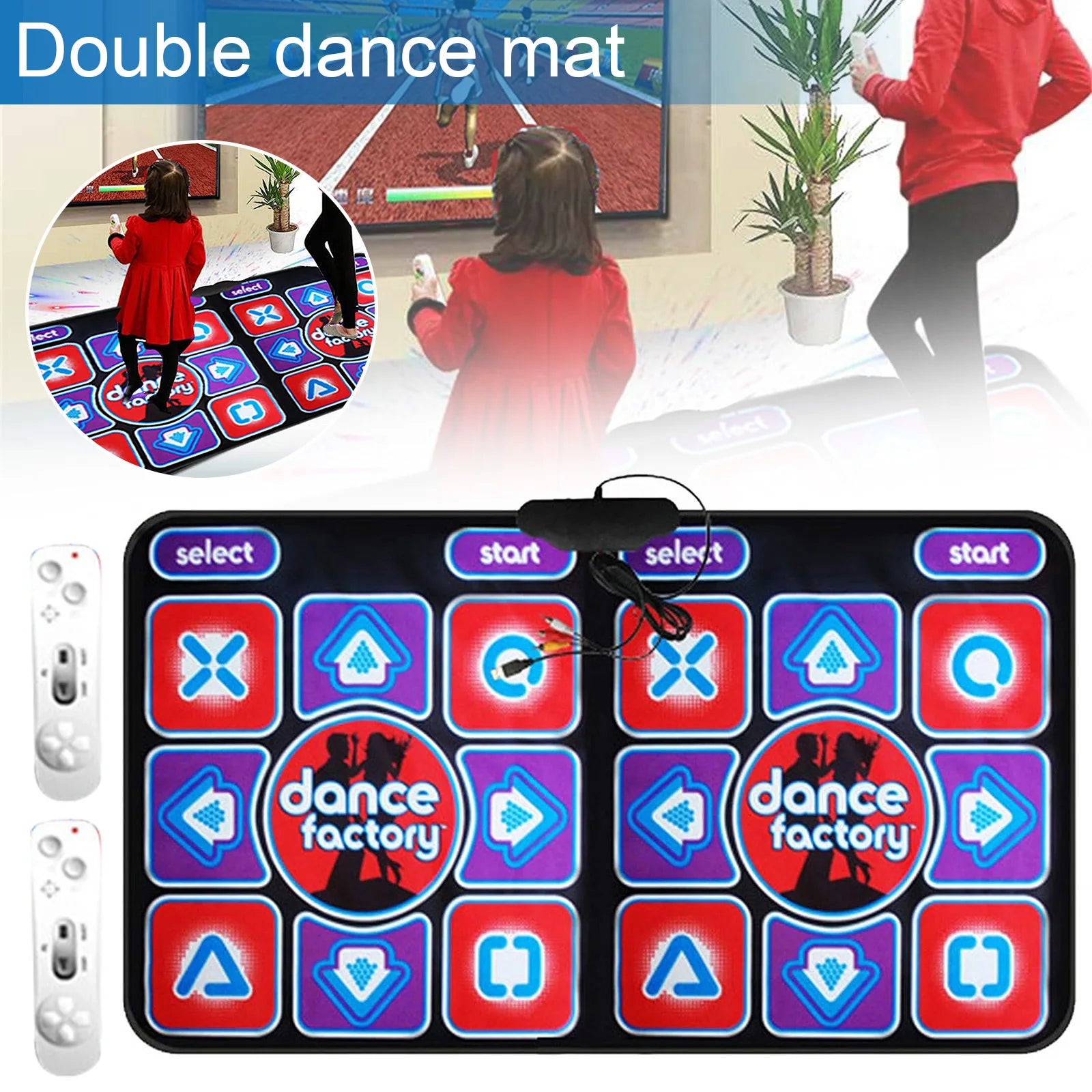 New Dancing Mat Home Indoor Ground Decor Double User Wireless Dance Mat Game With 2 Remote Controller For PC TV Dropshipping